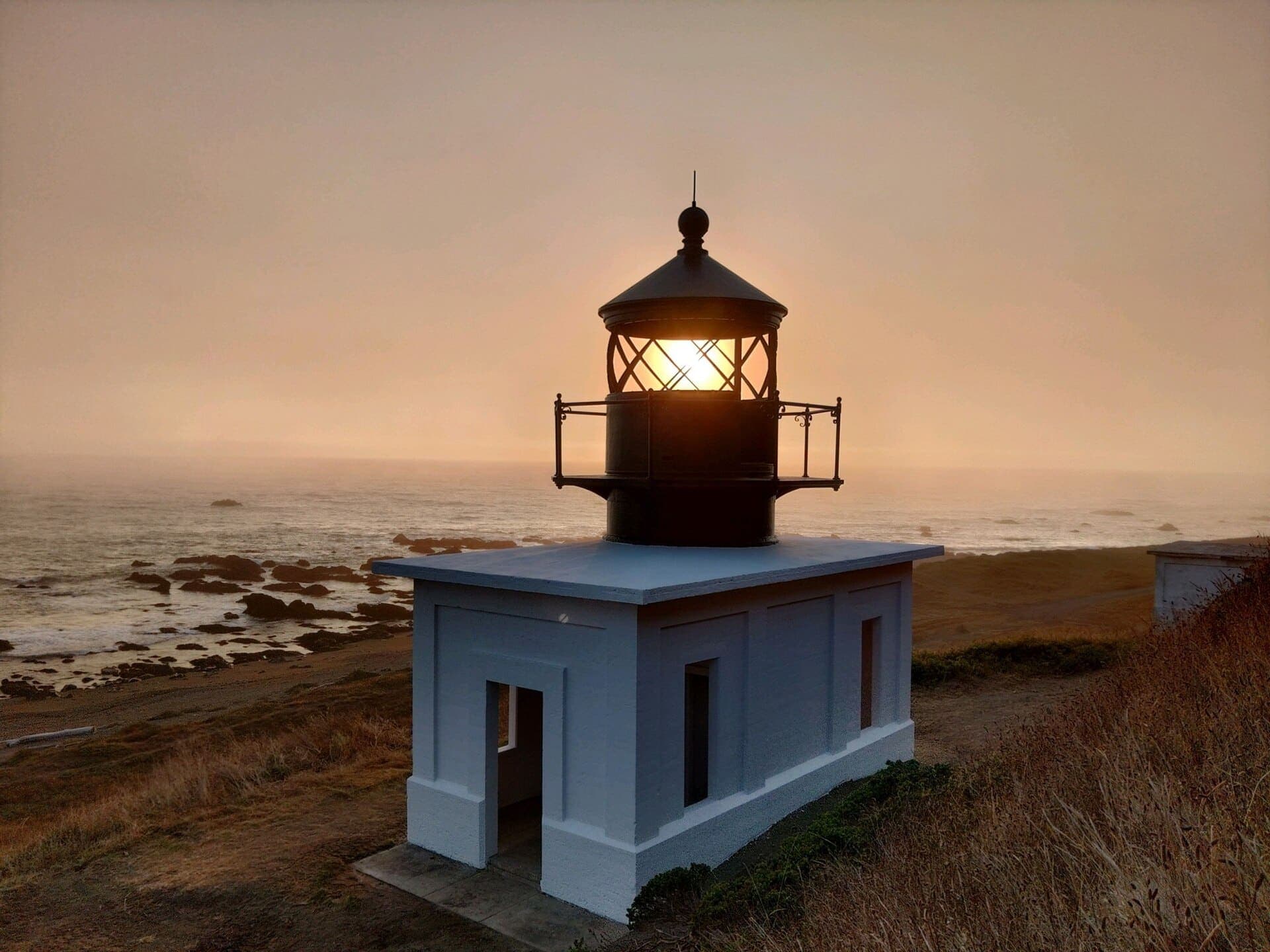 The abandoned Punta Gorda Lighthouse above the surf