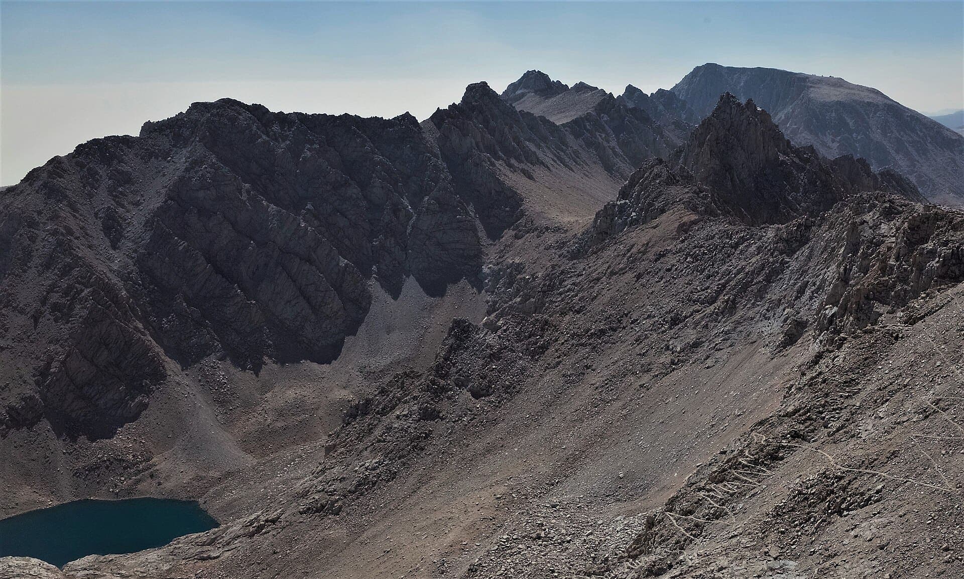 The Mount Whitney crest above the Owens Valley